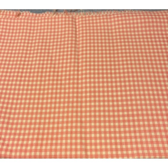 Pink & Cream Gingham Checkered Fabric 1/2 Yard x 44" Cotton Blend Sewing Materia - Picture 1 of 6